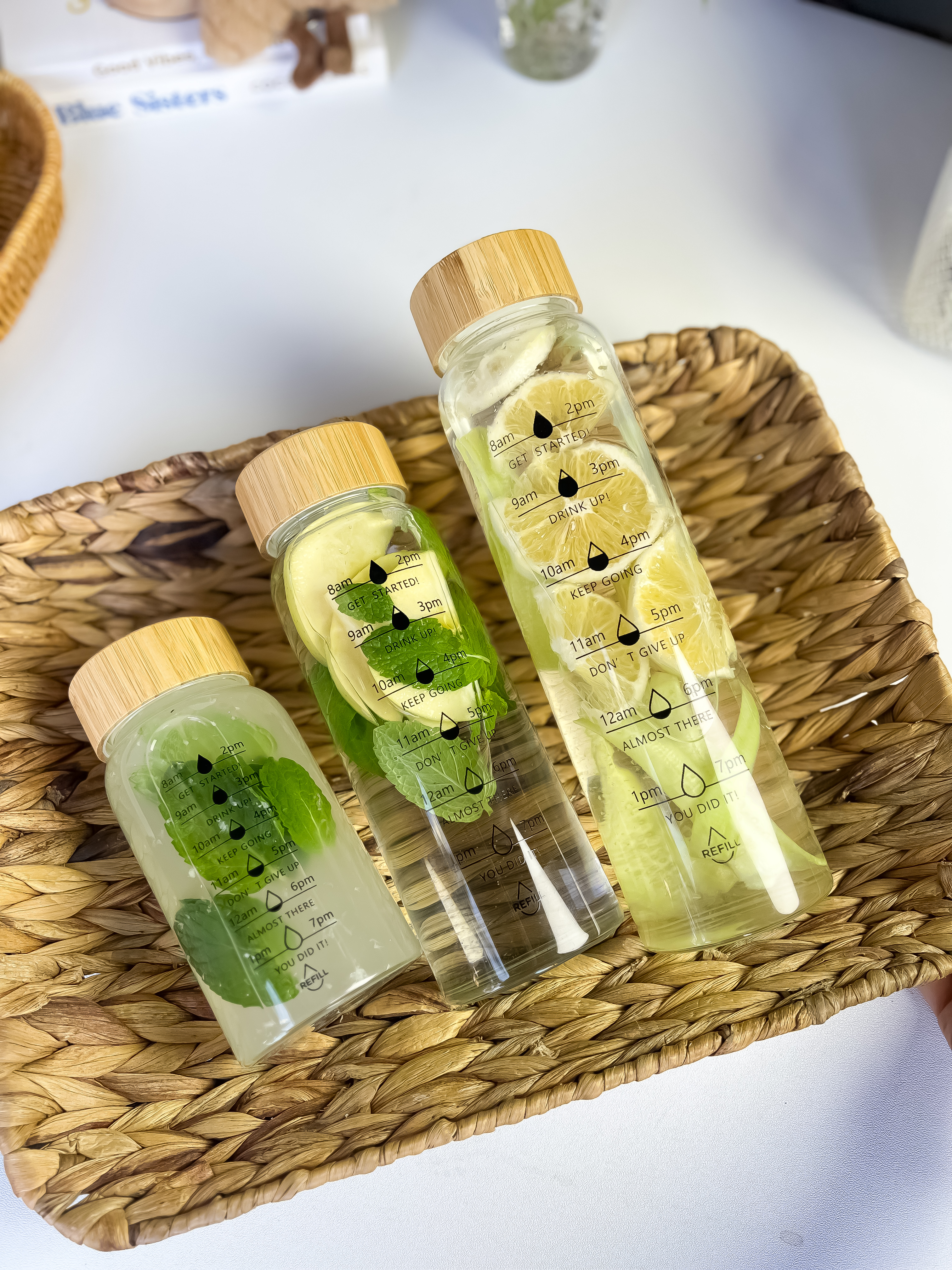 بطری آب تایمردار درب بامبویی🌿🧸